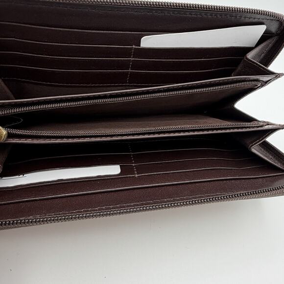 Myra Angelic Tooled Leather Wallet Full Zip Cash Cards Coin RFID Block NWT - Picture 9 of 14